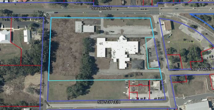 Aerial view of 127 SW 7th St Williston FL